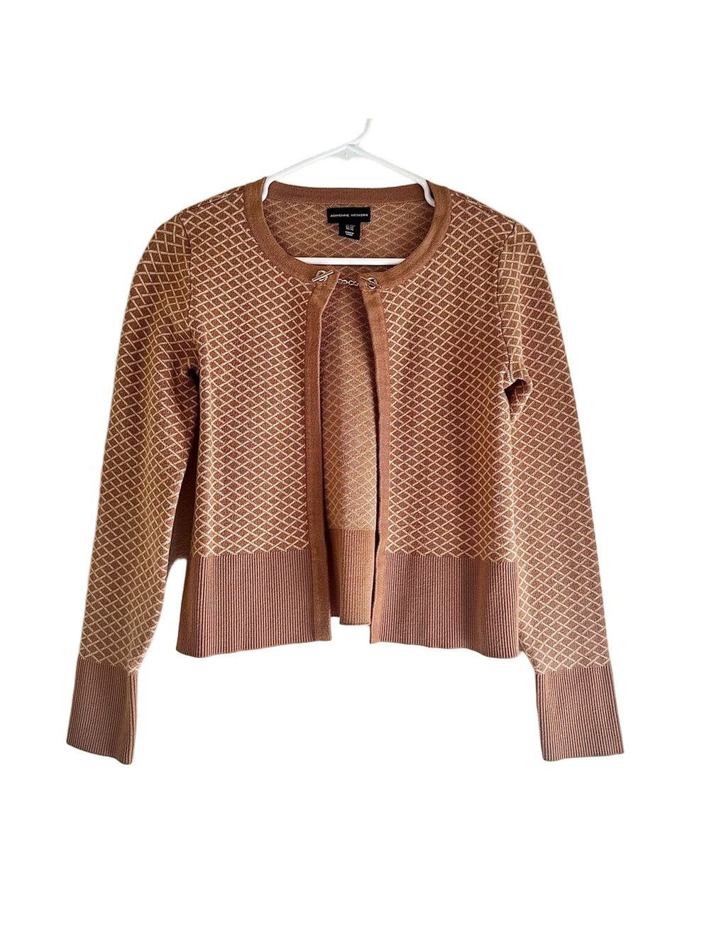ADRIENNE VITTADINI Preppy Cardigan With Gold Accents
